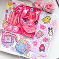 Tamagotchi Themed Sticker and Print Stationery Bundle
