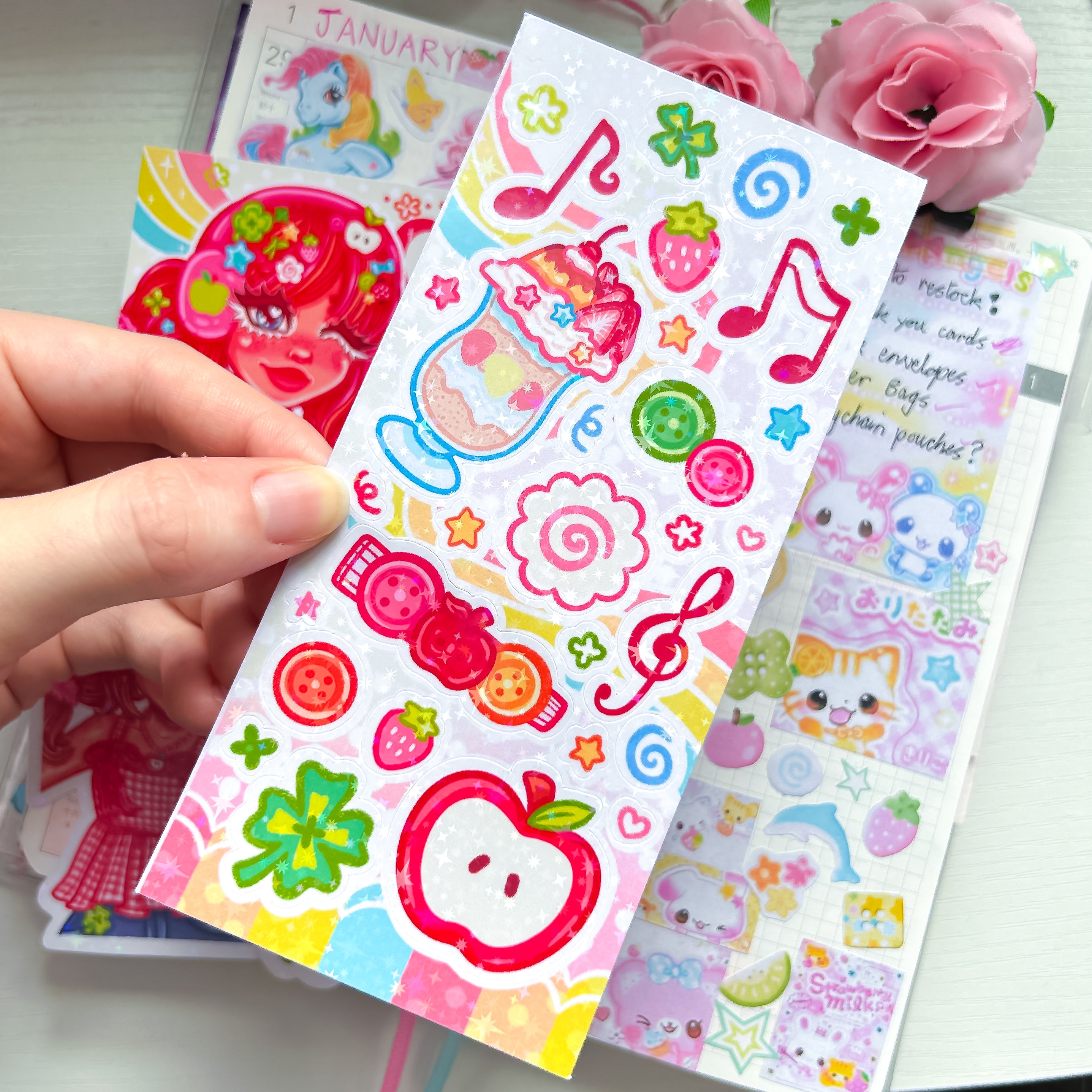 Heisei Retro Themed Stickers and Print Stationery Bundle