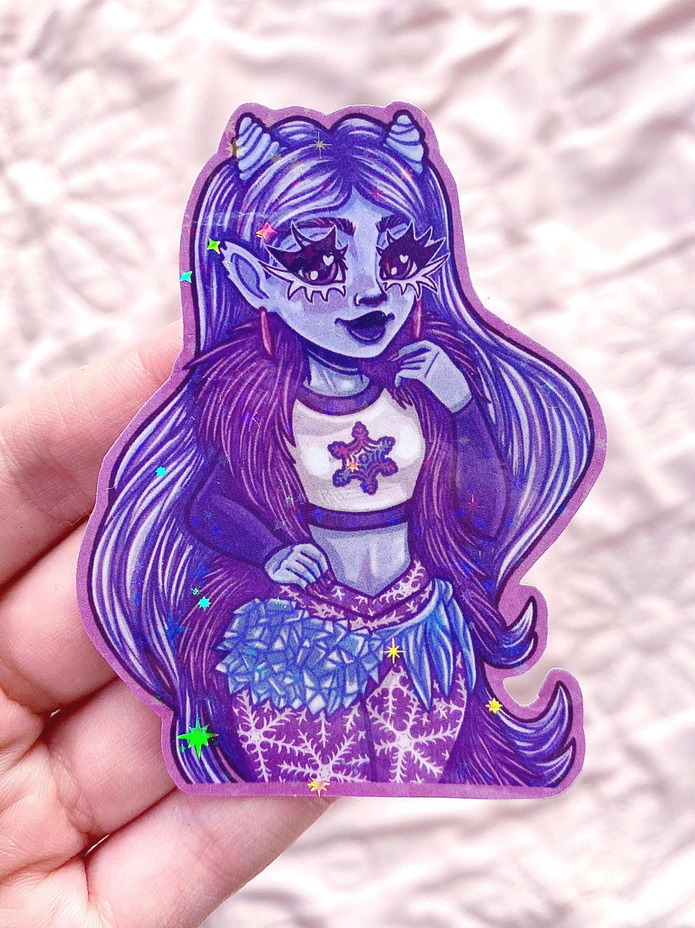 Monster Girl Holographic Die Cut Stickers