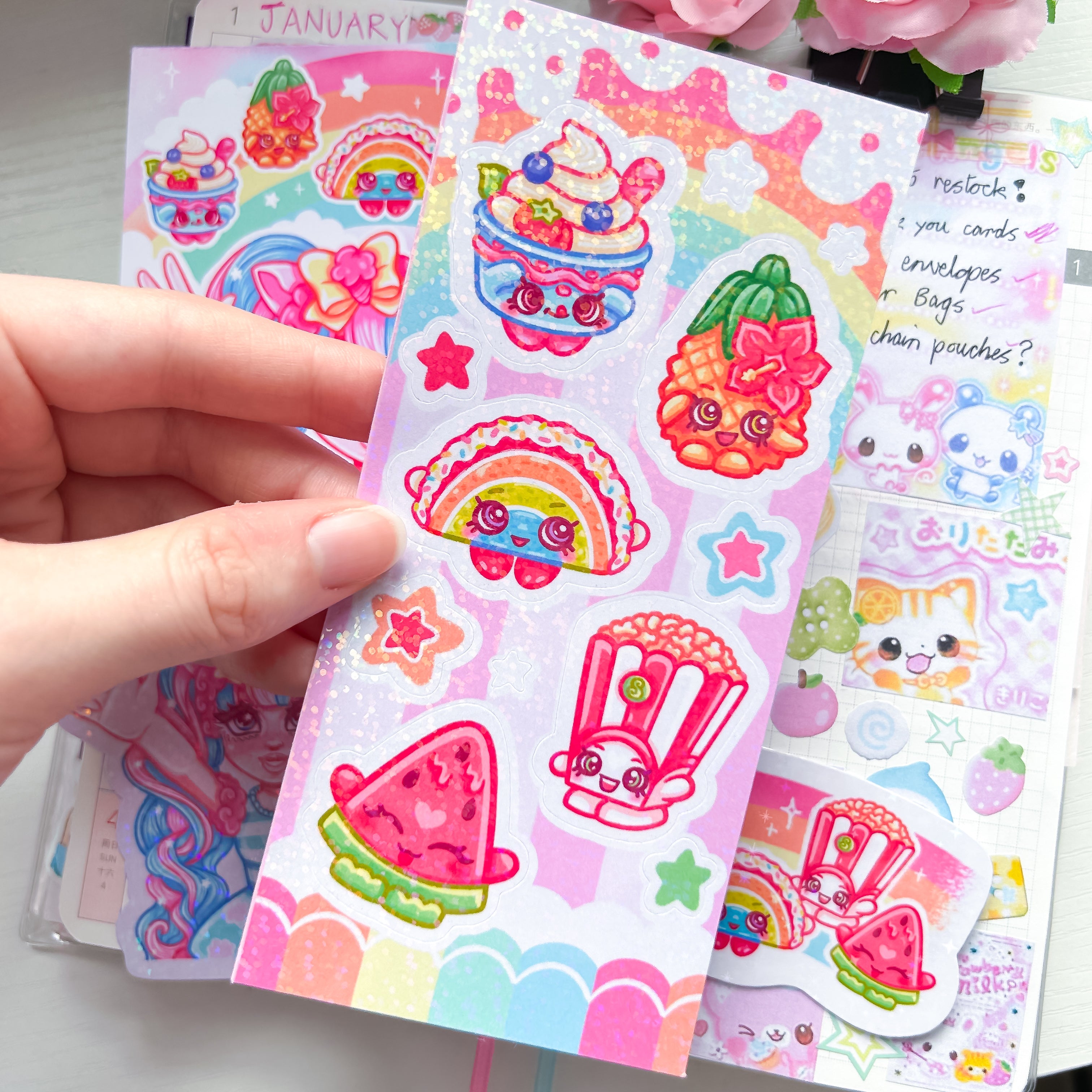 Shopkins Themed Stickers and Print Stationery Bundle