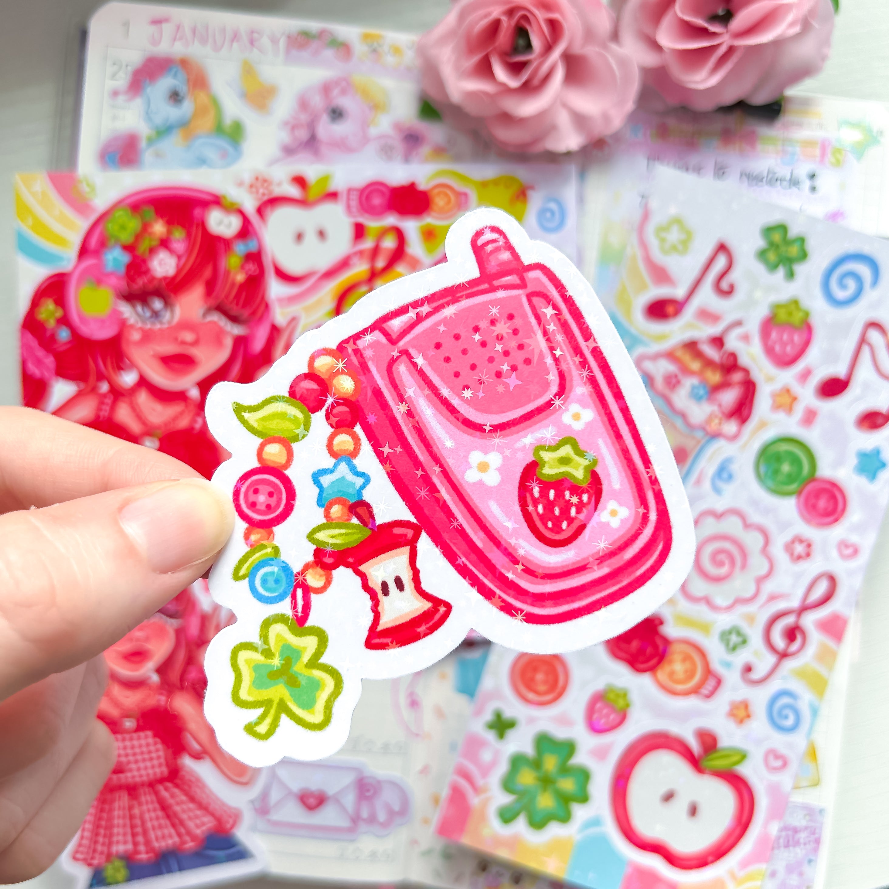 Heisei Retro Themed Stickers and Print Stationery Bundle