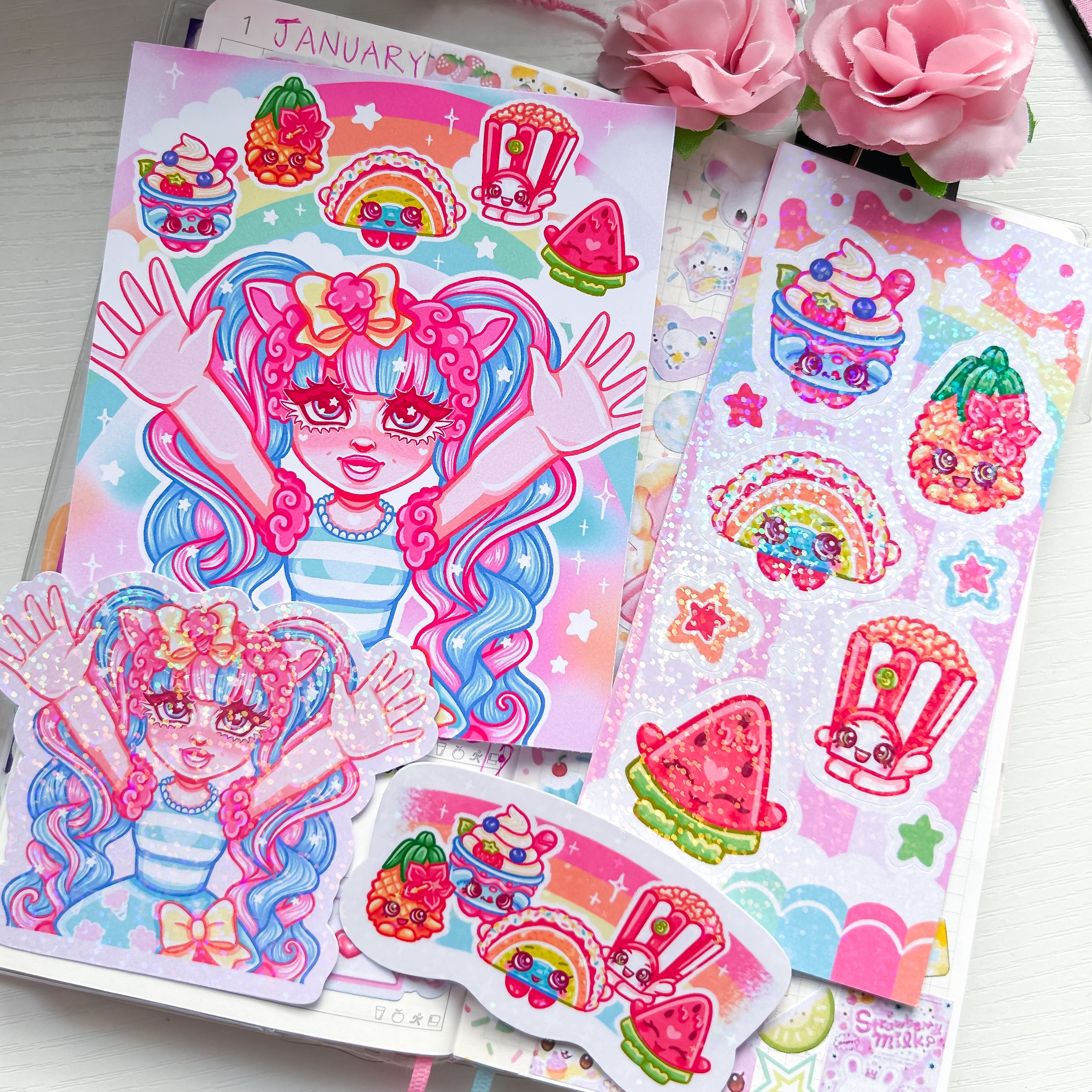 Shopkins Themed Stickers and Print Stationery Bundle