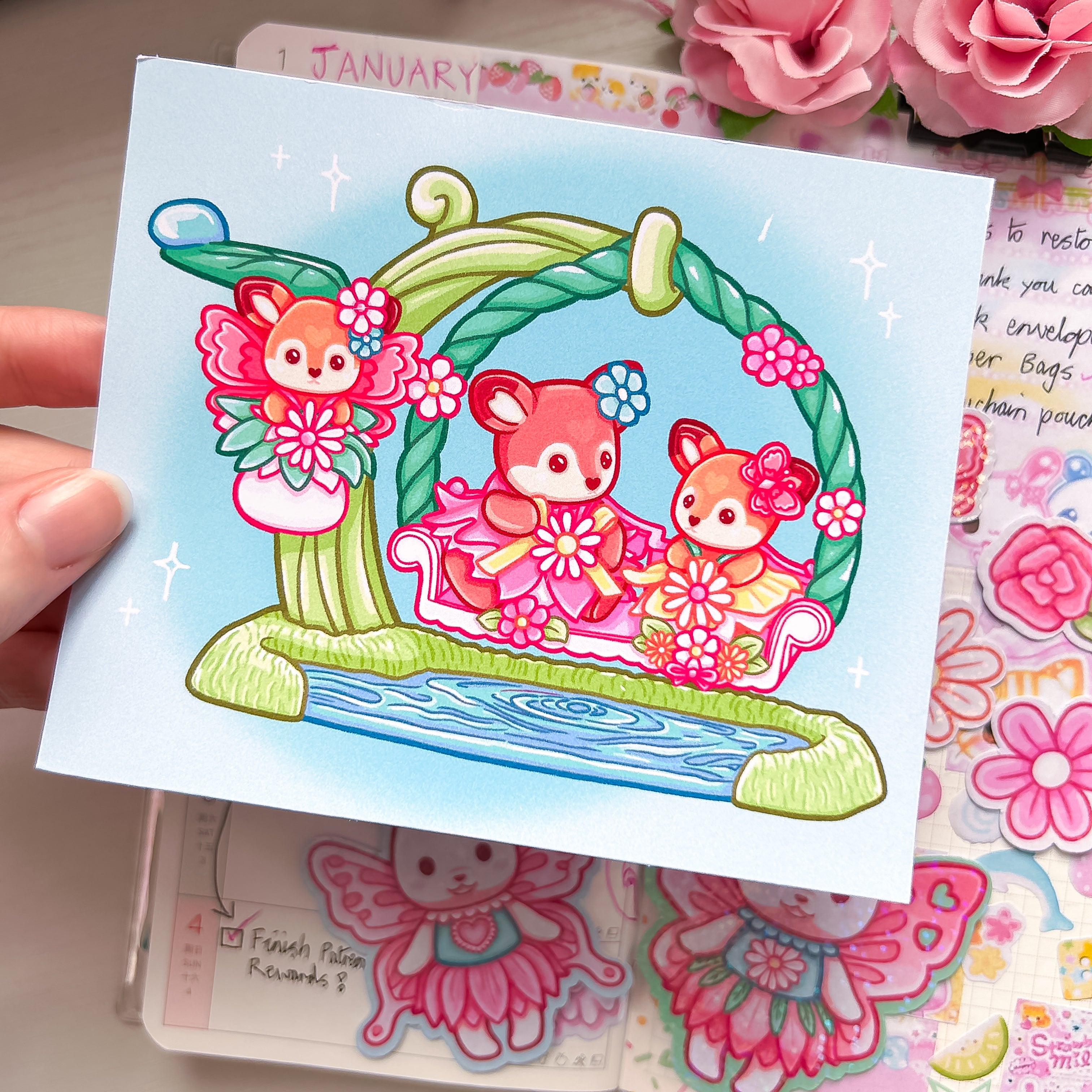 Sylvanian Critter Themed Sticker and Print Stationery Bundle