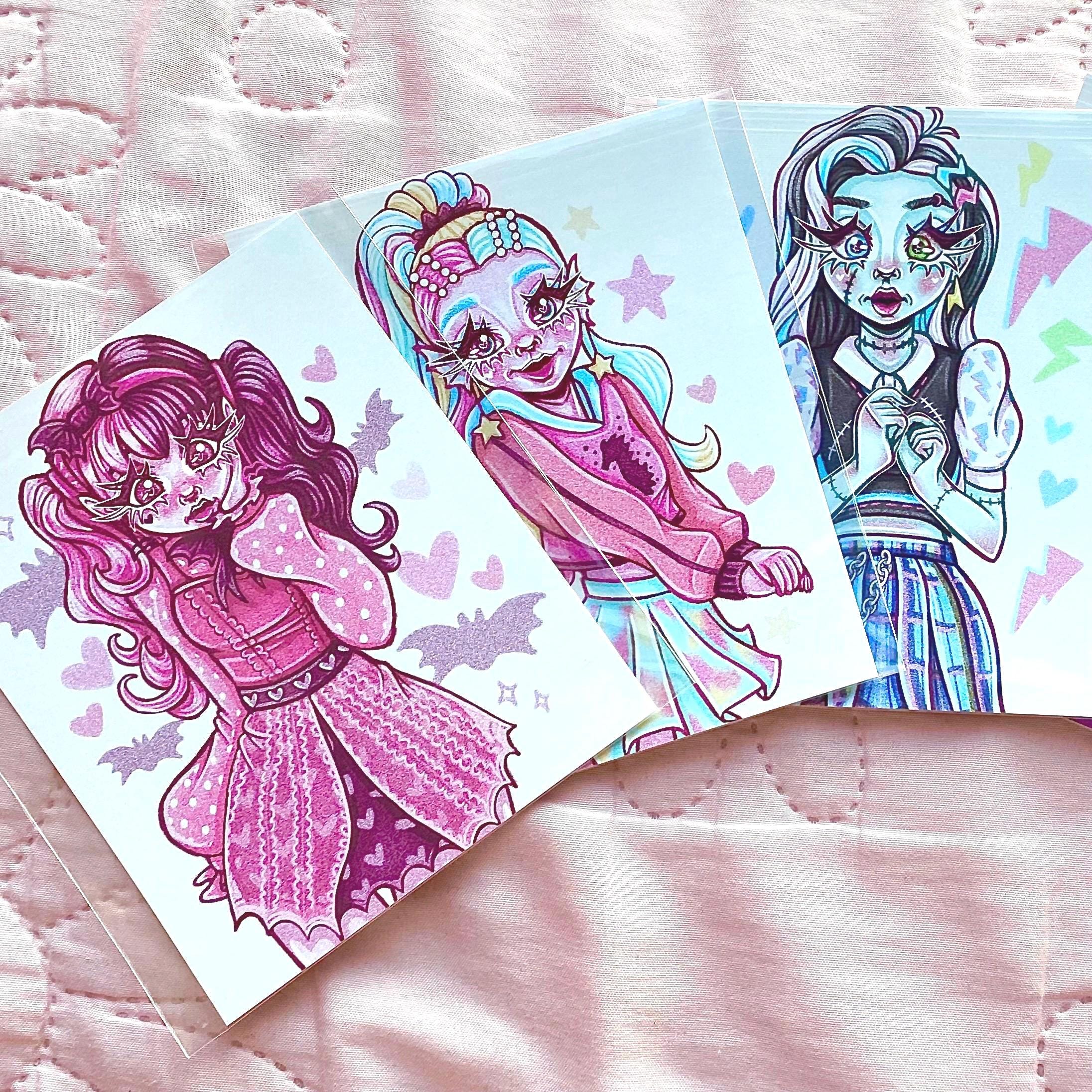 Monster Goth Ghoul Girl Themed Mini Prints