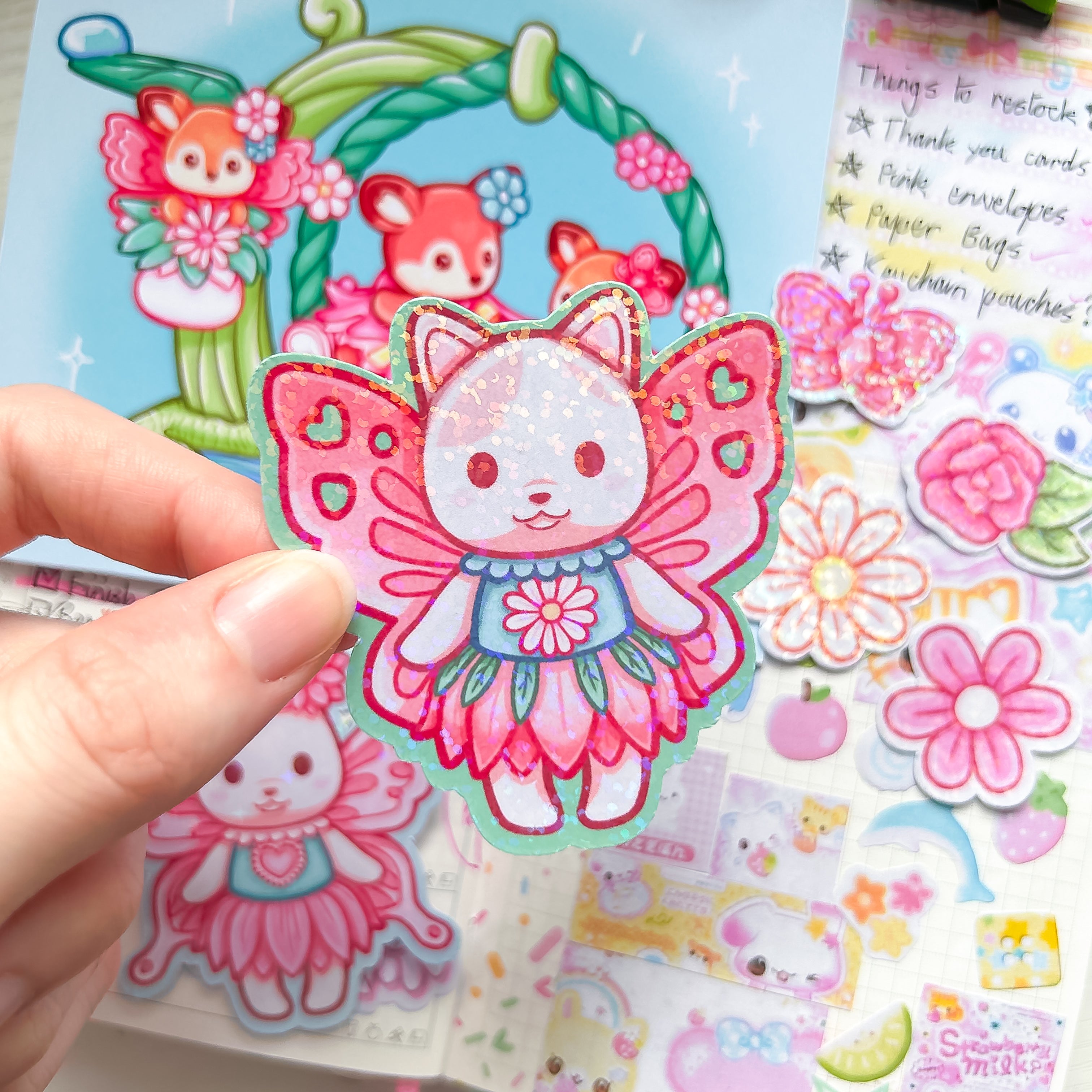 Sylvanian Critter Themed Sticker and Print Stationery Bundle