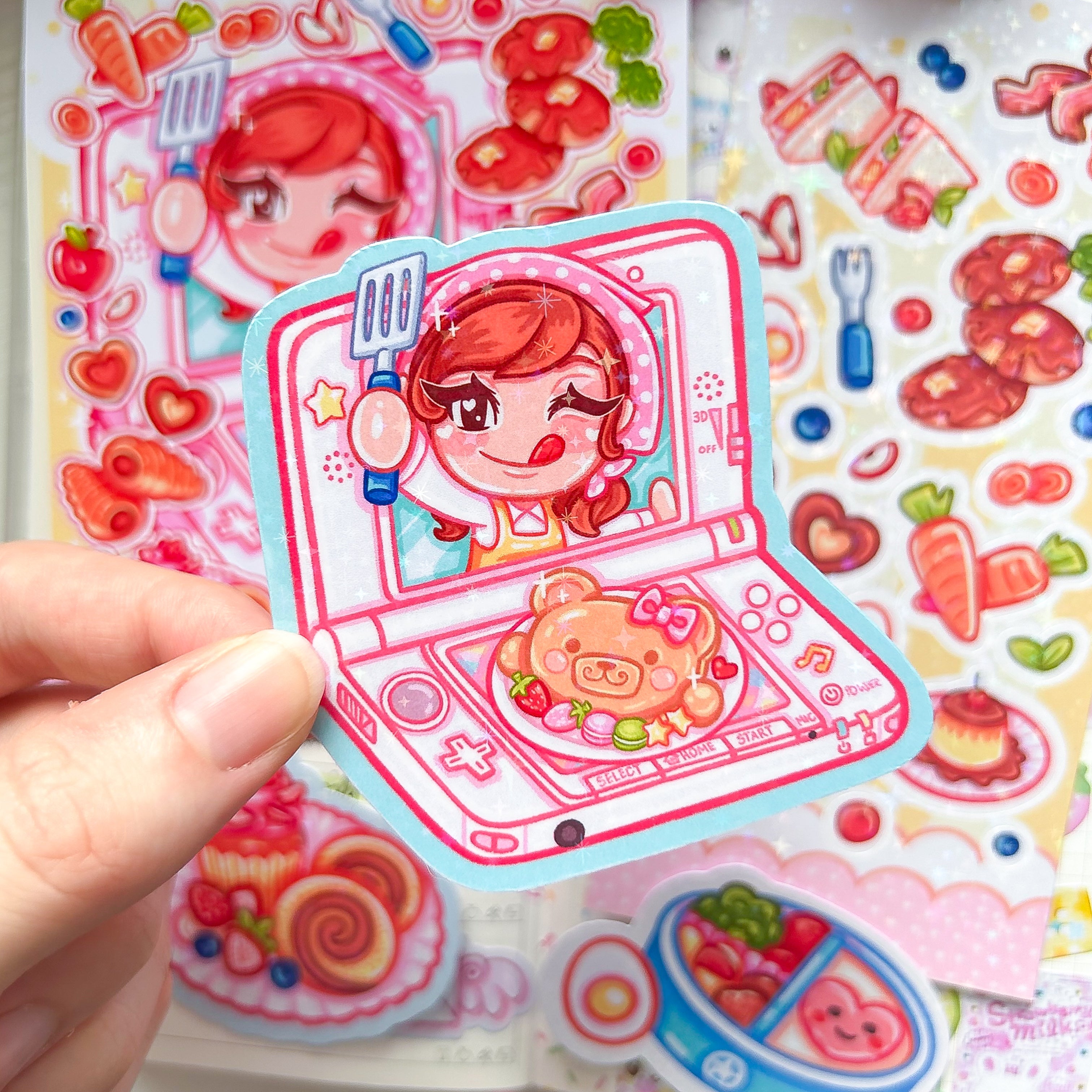 3DS Cooking Game Themed Sticker and Print Stationery Bundle