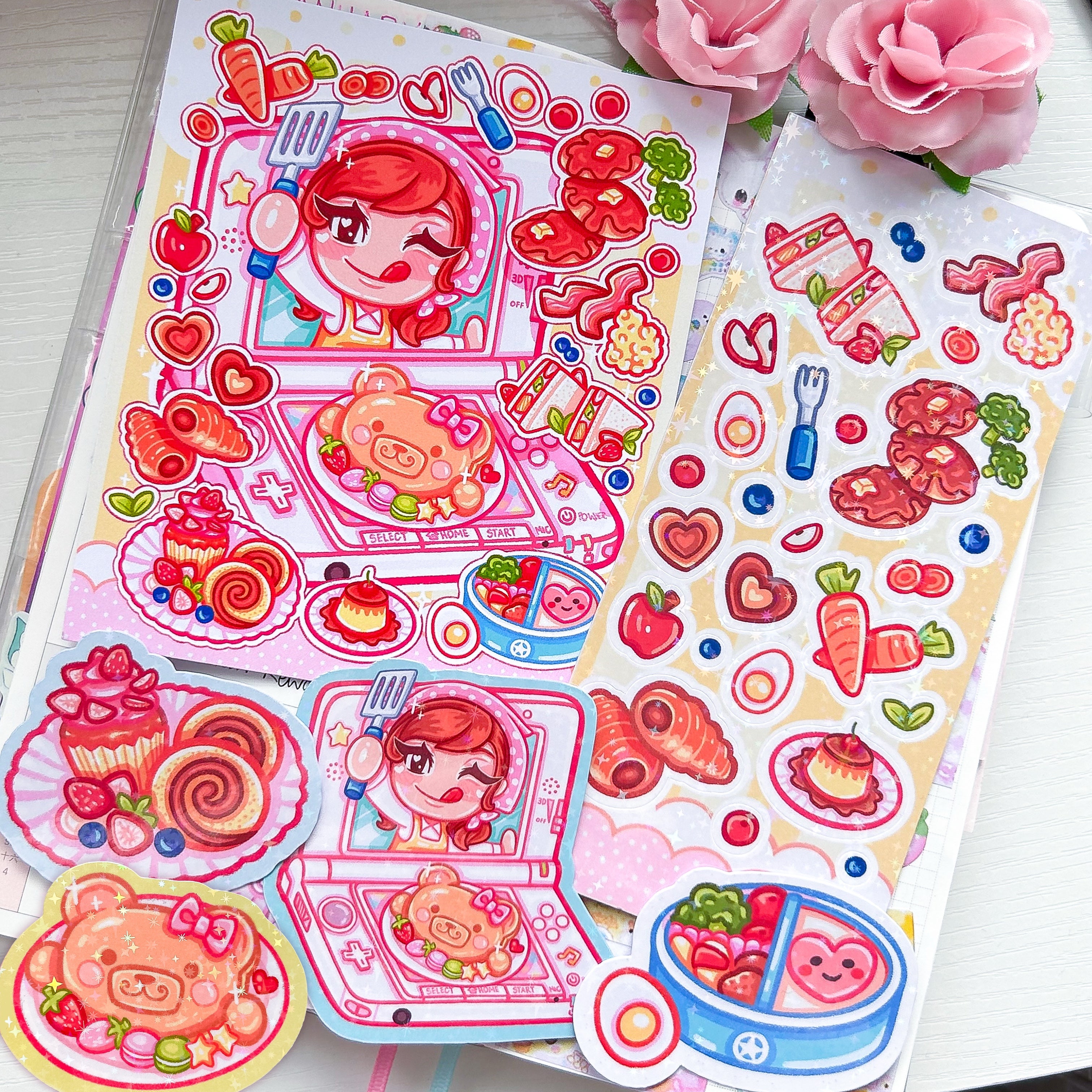 3DS Cooking Game Themed Sticker and Print Stationery Bundle