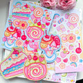 Kawaii Sweets Themed Stickers and Print Stationery Bundle