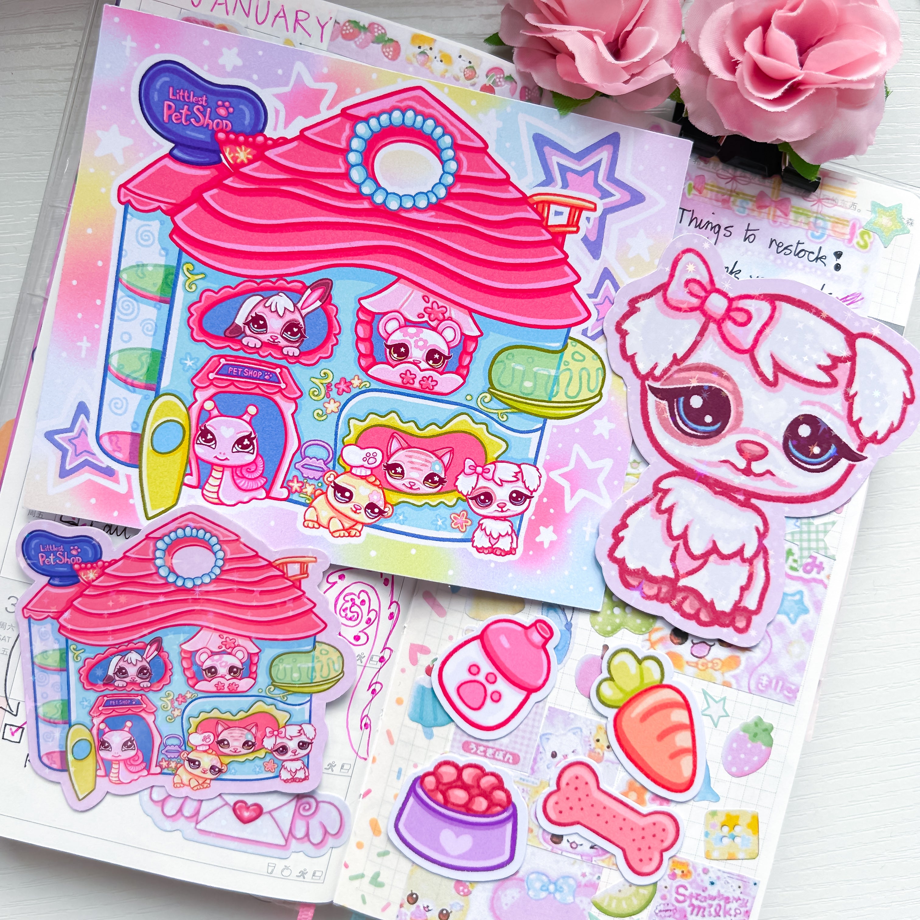 LPS Themed Sticker and Print Stationery Bundle