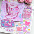 Kawaii Y2K Electronics Themed Sticker and Print Stationery Bundle