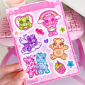 Kawaii Bear Holographic Sticker Sheet