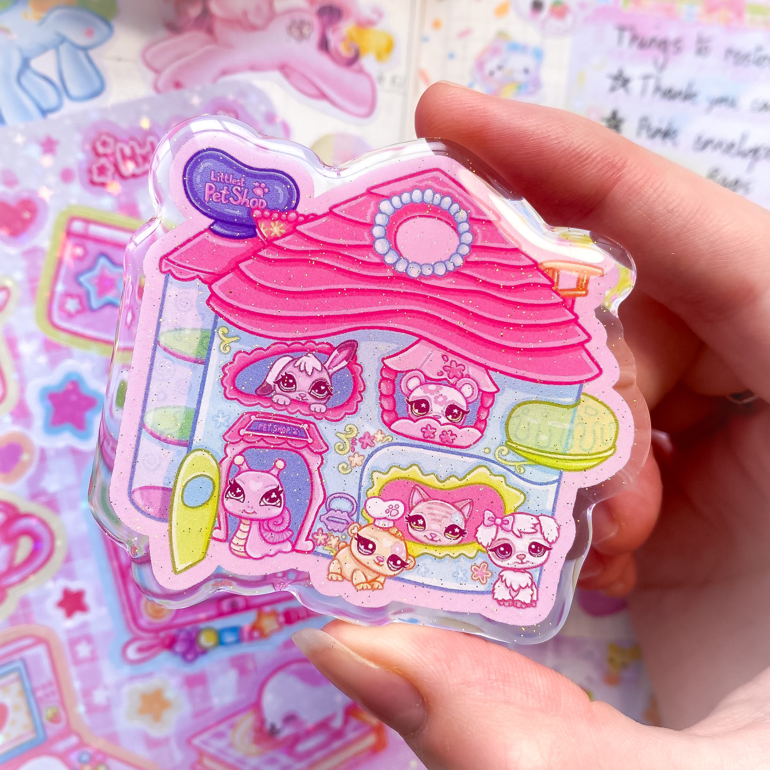 LPS House Acrylic Glitter Epoxy Pin