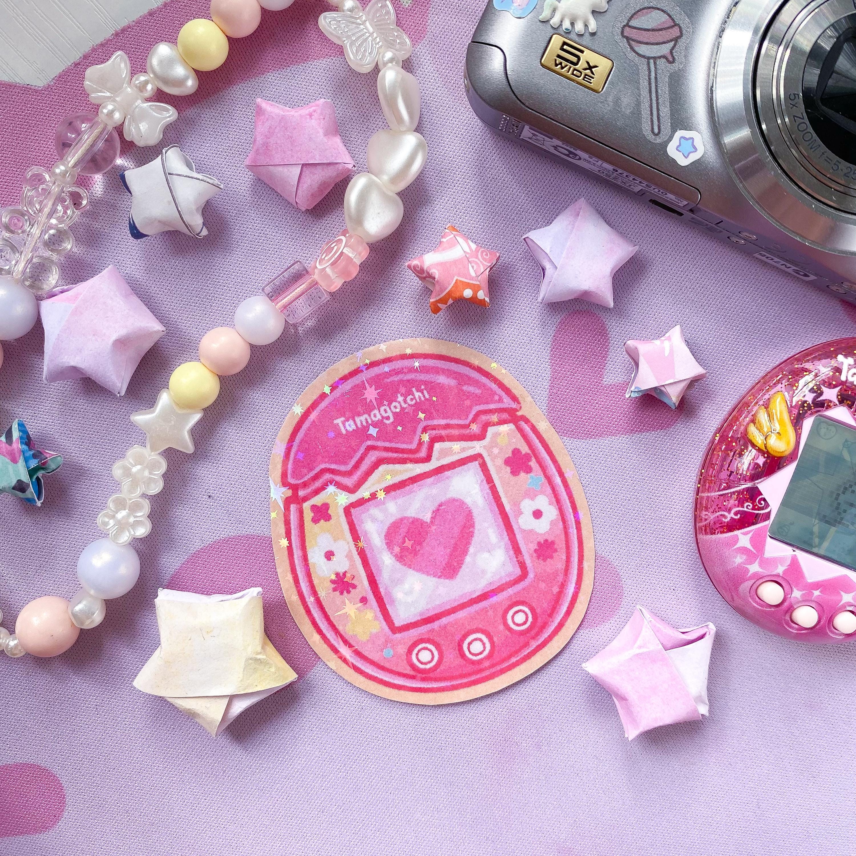 Tamagotchi Pix Pink Virtual Pet Themed Holographic Sticker for Journal IPad Decor
