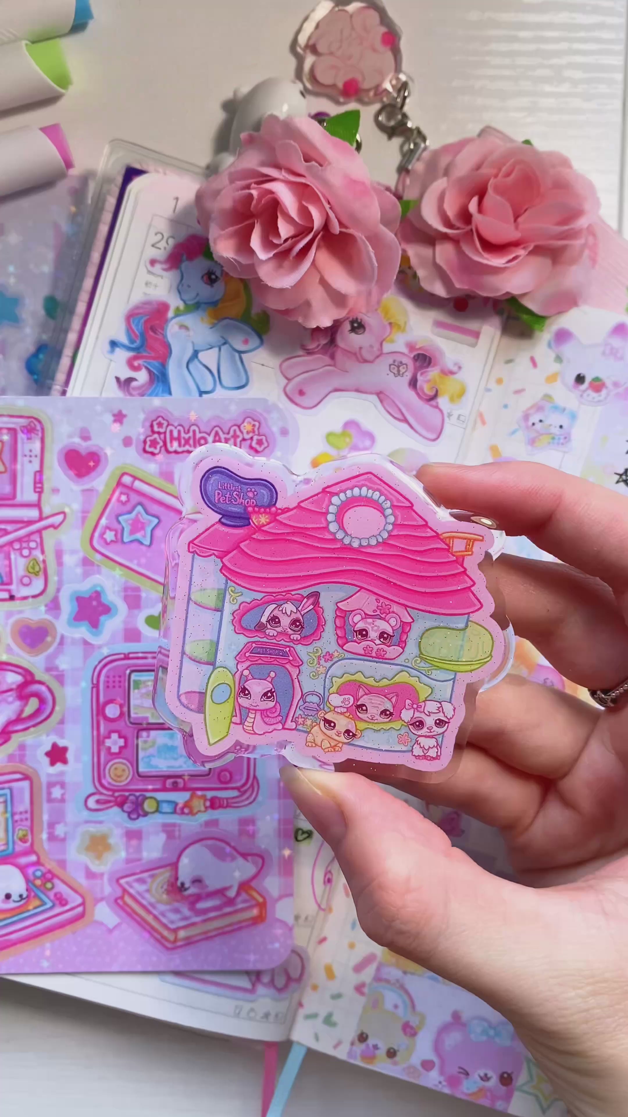 LPS House Acrylic Glitter Epoxy Pin